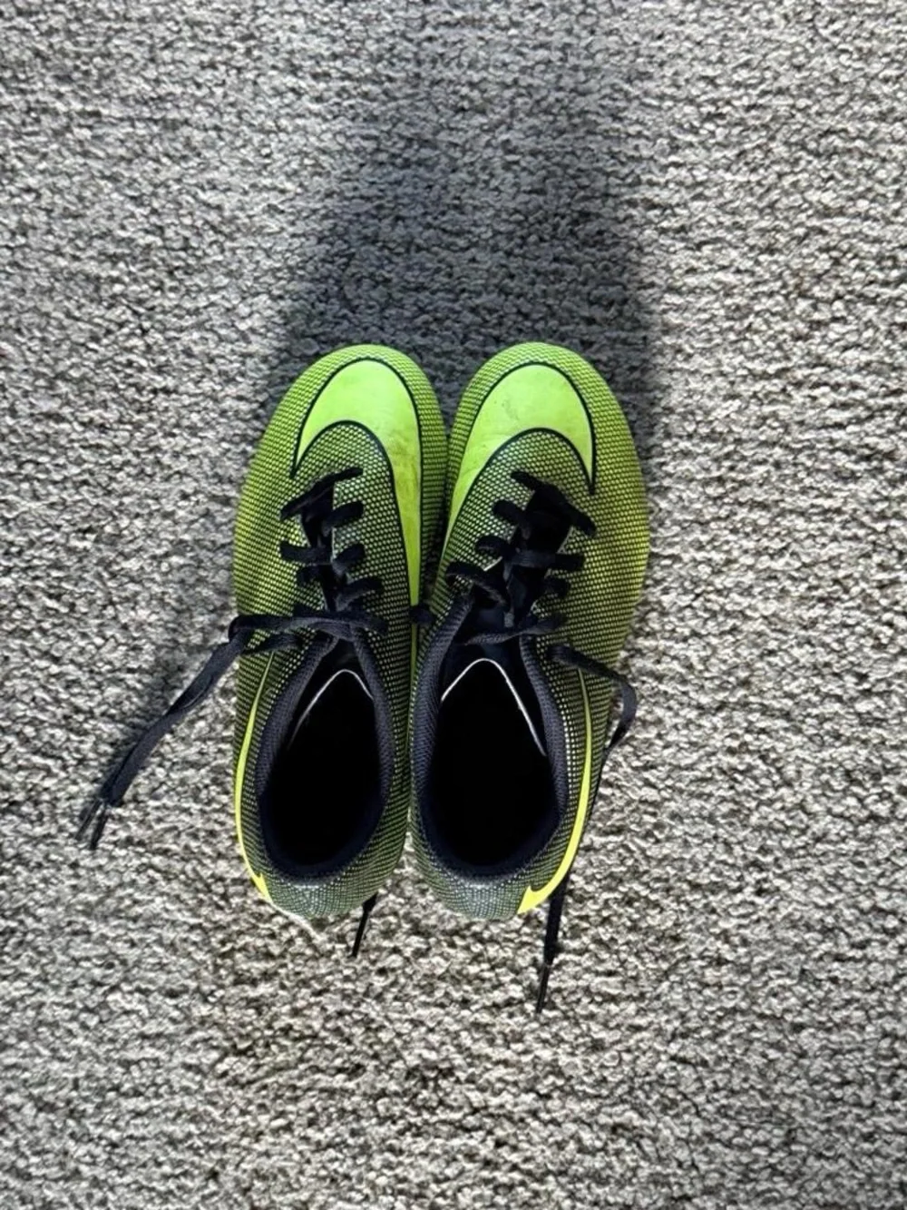 Nike Kids Neon Green and Black Soccer Sneakers